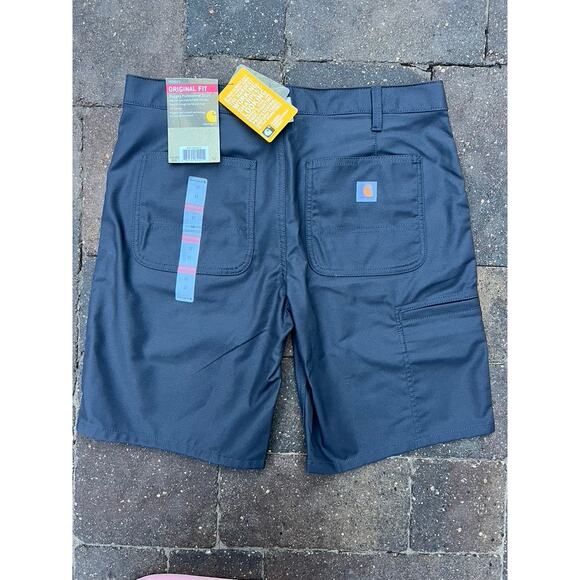 Women's Carhartt rugged flex professional original fit navy shorts size 12 - Picture 2 of 6